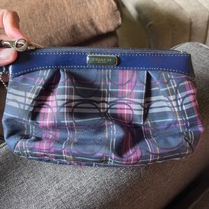 Coach Blue and Pink Plaid Women's Bag